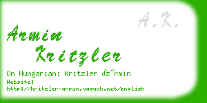 armin kritzler business card